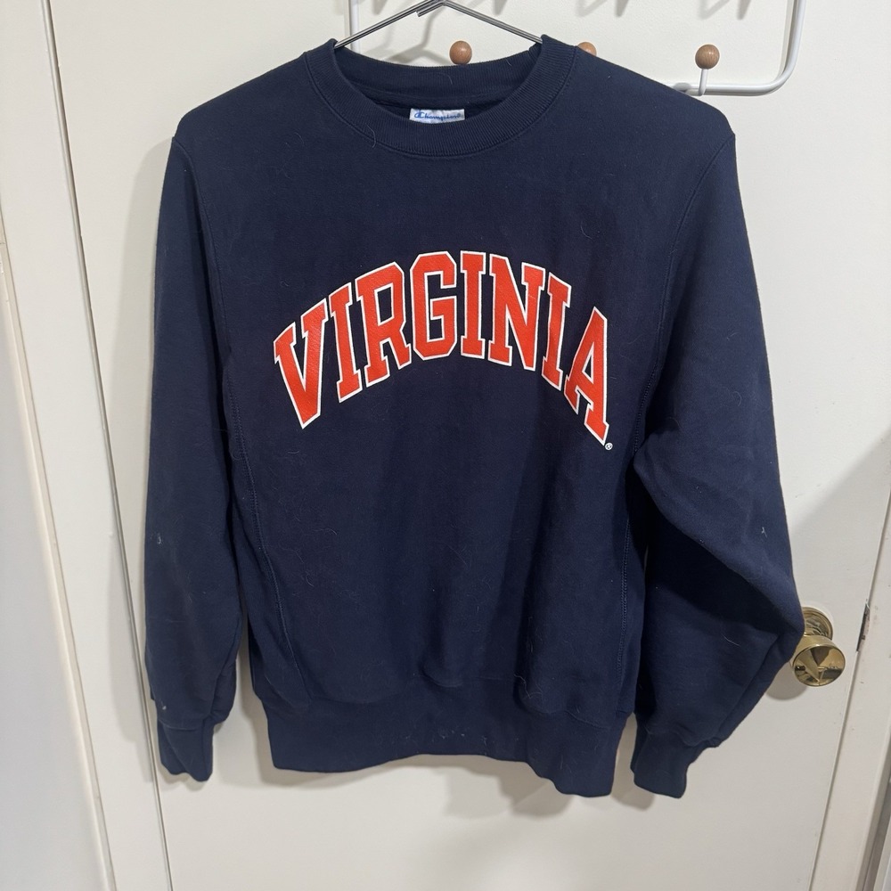 Champion Reverse Weave University of Virginia Blue Sweatshirt Mens Size Small